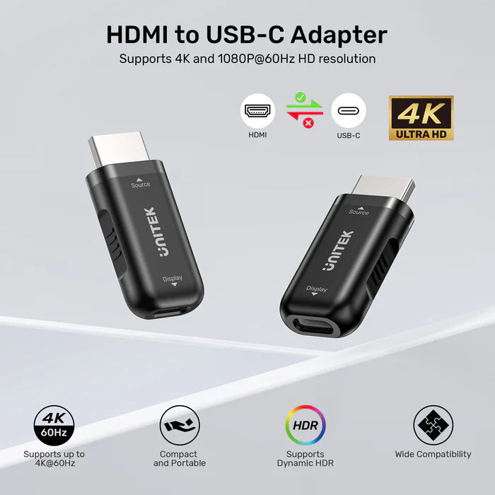 UNITEK V1187BBK01 HDMI to USB-C 4K@60Hz Video Adapter