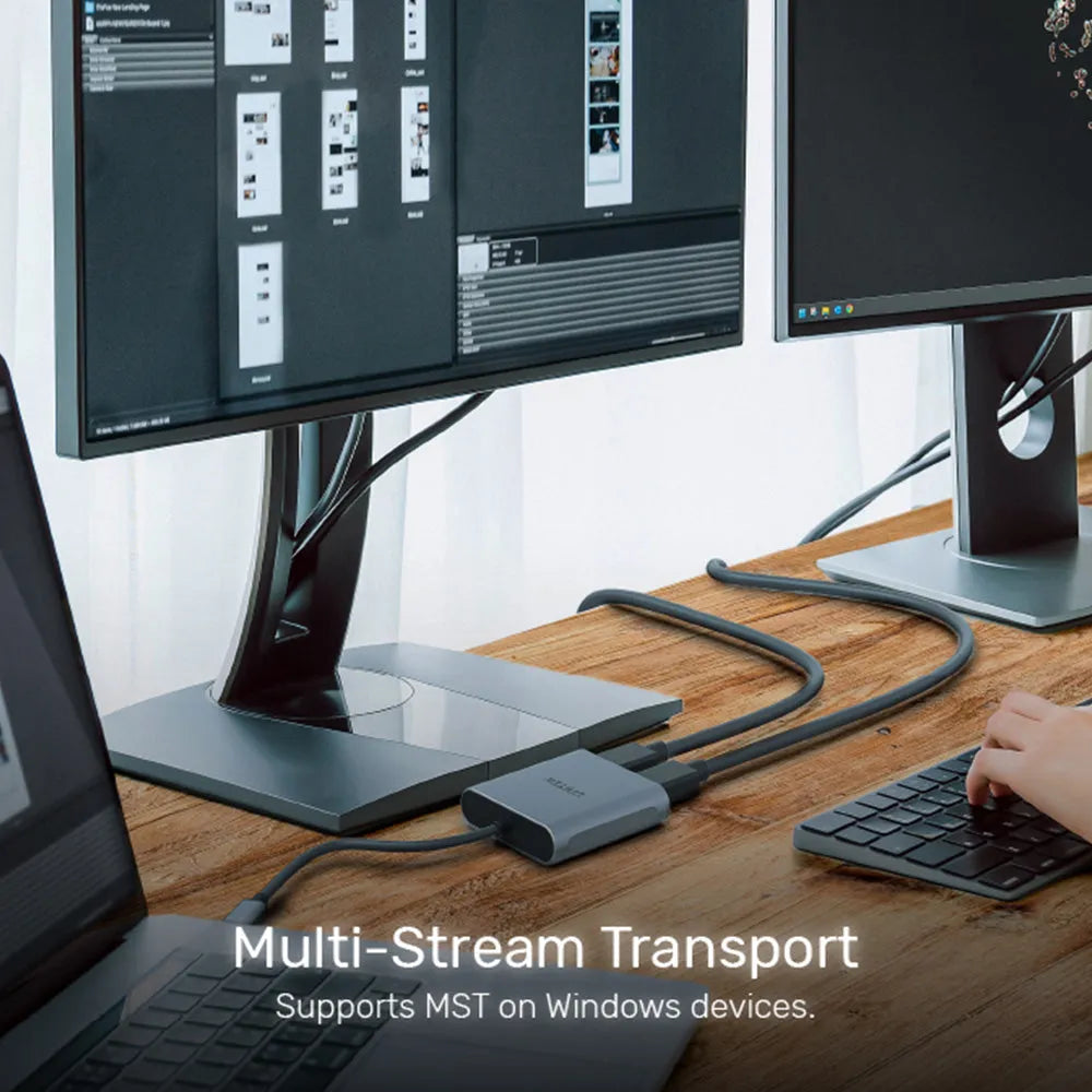 UNITEK V1404A USB-C to Dual DisplayPort Adapter Support MST