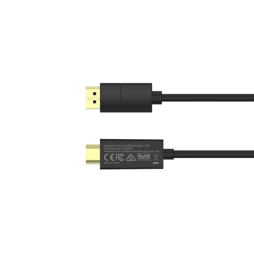 UNITEK V1608A DisplayPort 1.2 to HDMI 4K Cable 1.8M