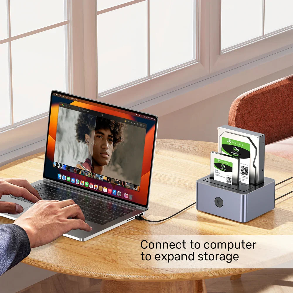 UNITEK Y-3026GY 5Gbps Dual-Bay SATA HDD/SSD Docking Station with Offline Clone