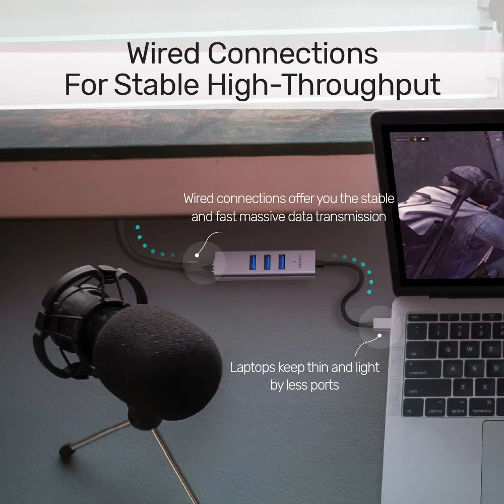 UNITEK Y-3088B uHUB Q4+ 4-in-1 Ethernet Hub