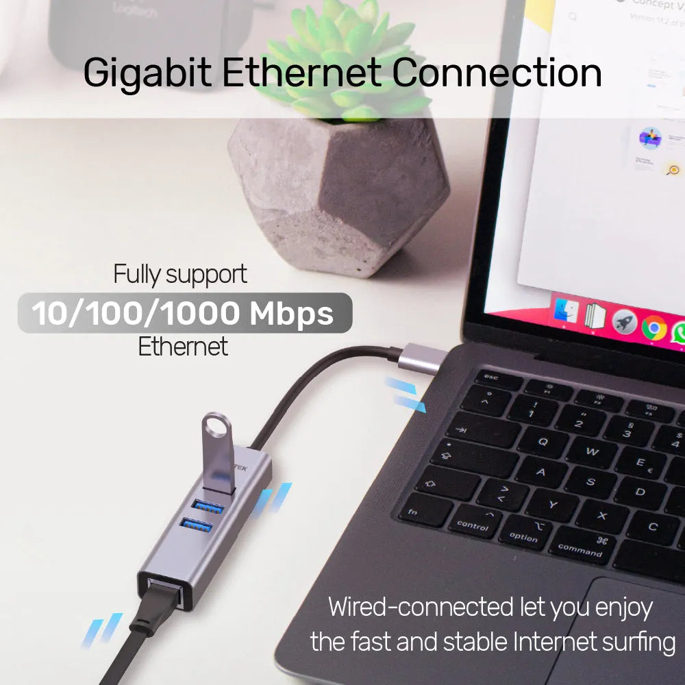 UNITEK Y-3088B uHUB Q4+ 4-in-1 Ethernet Hub