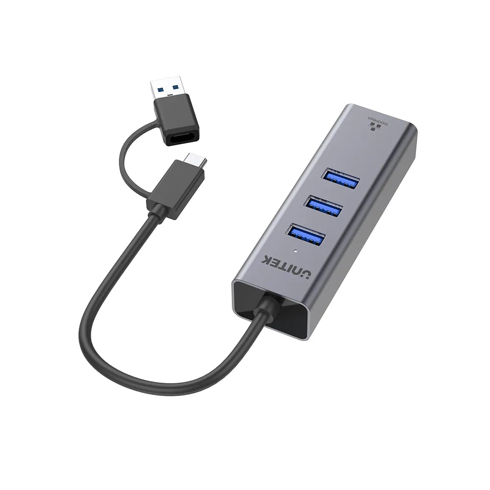 UNITEK Y-3088B uHUB Q4+ 4-in-1 Ethernet Hub