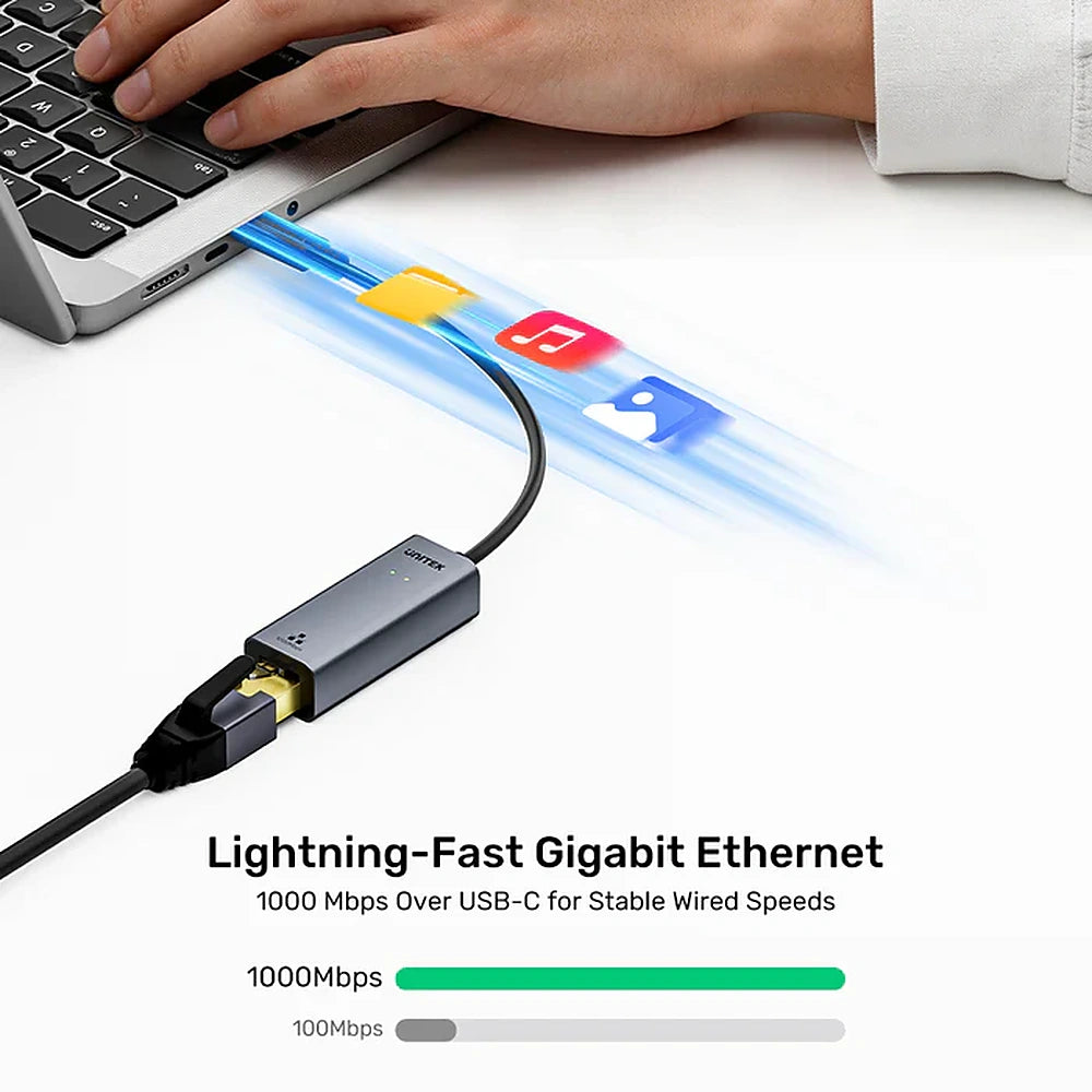 UNITEK Y-3465GY01 USB-C to Gigabit Ethernet Adapter