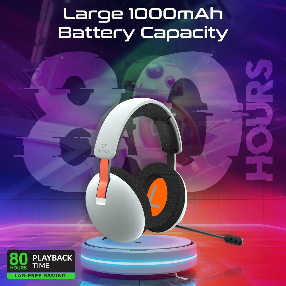 Vertux BB-8 Tri-Mode Wireless Gaming Headset with Retractable Microphone