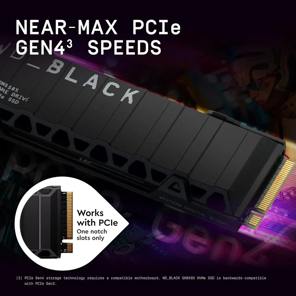 WD_BLACK SN850X with Heatsink PCIe Gen4 NVMe SSD